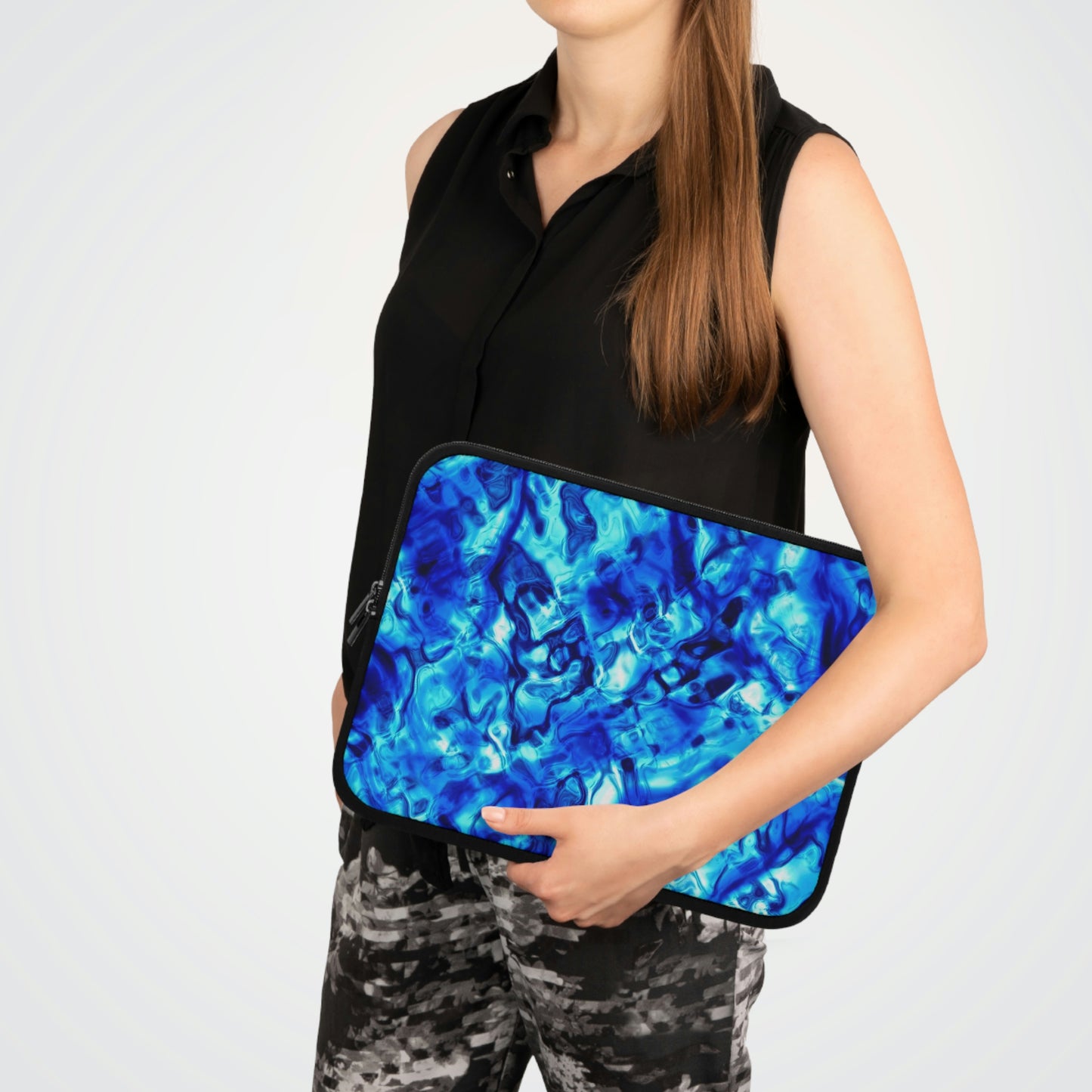 Blue Water Abstract Laptop Sleeve