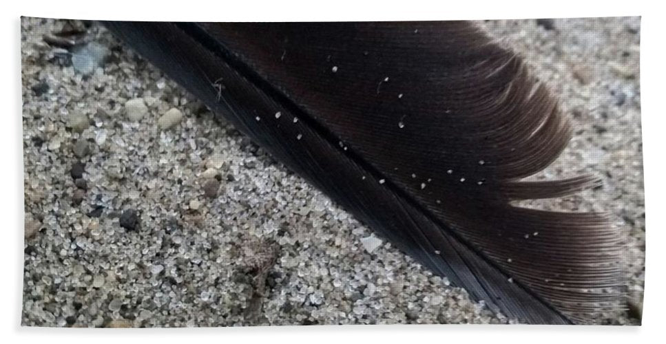 Feather On The Beach - Beach Towel