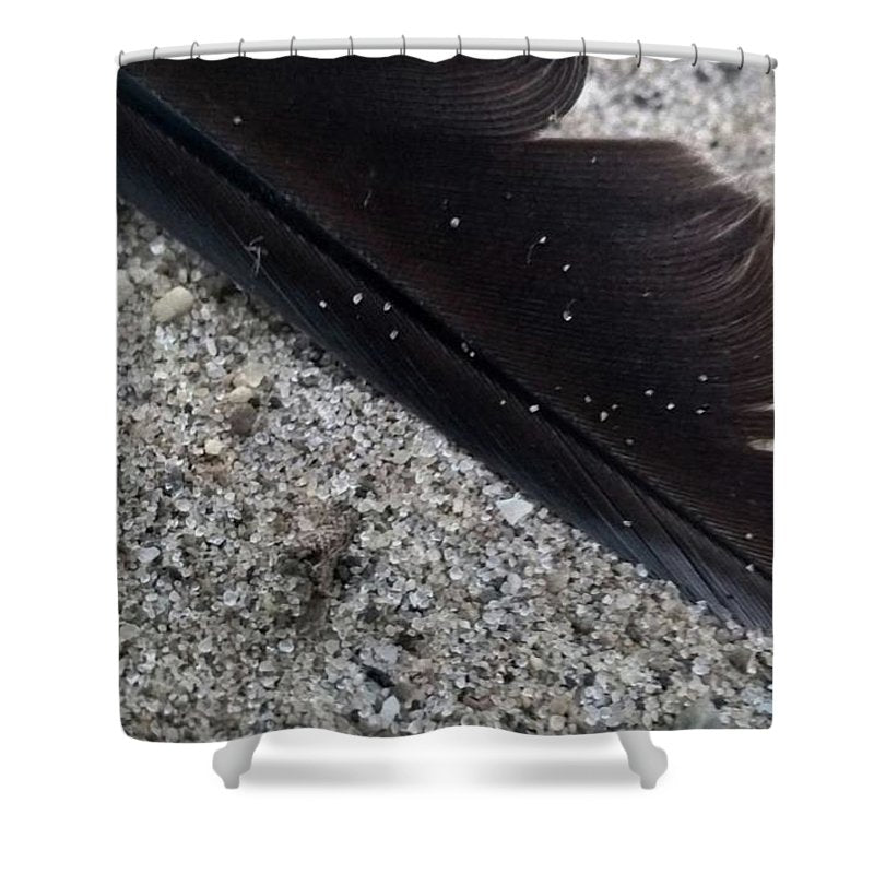 Feather On The Beach - Shower Curtain