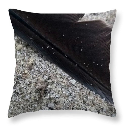 Feather On The Beach - Throw Pillow