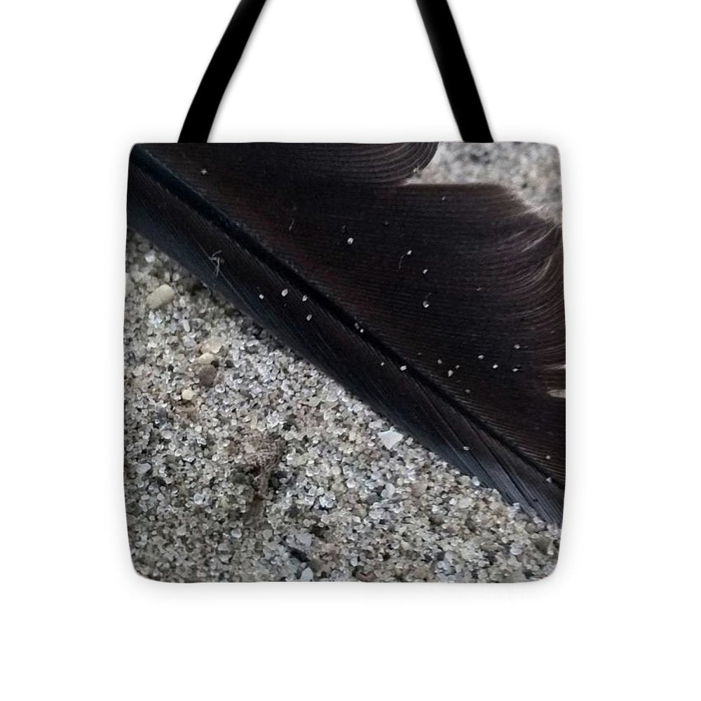 Feather On The Beach - Tote Bag