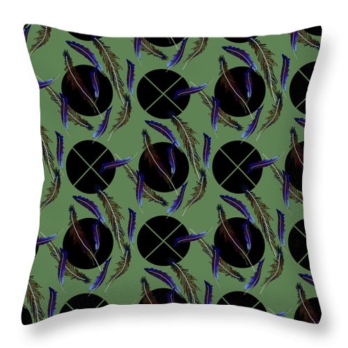 Feathers and Polkadots - Throw Pillow