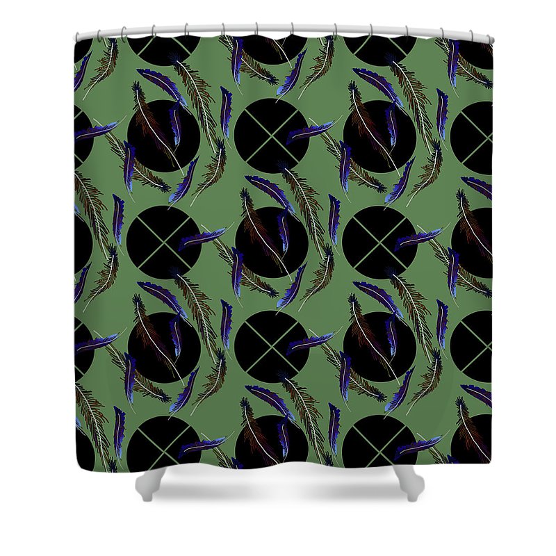Feathers and Polkadots - Shower Curtain