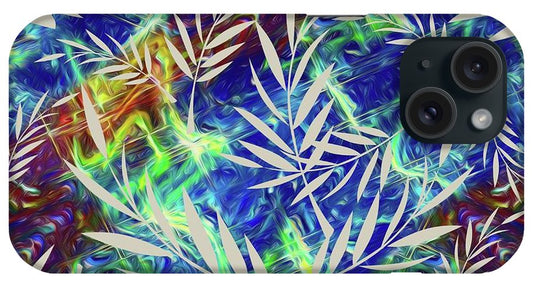 Fern Collage With Liquid Stripes - Phone Case