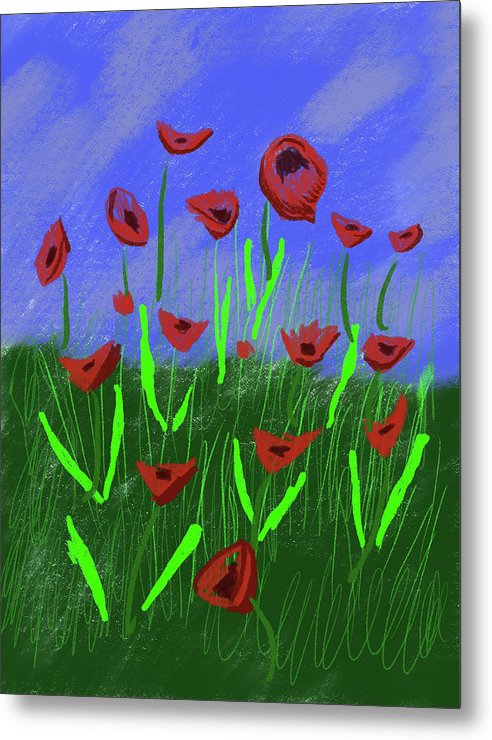 Field Of Poppies - Metal Print