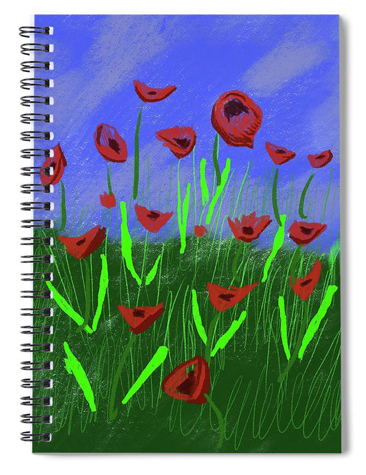 Field Of Poppies - Spiral Notebook