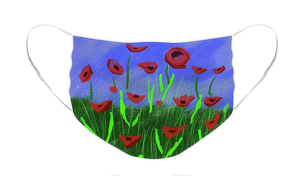 Field Of Poppies - Face Mask
