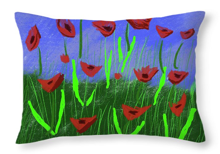 Field Of Poppies - Throw Pillow
