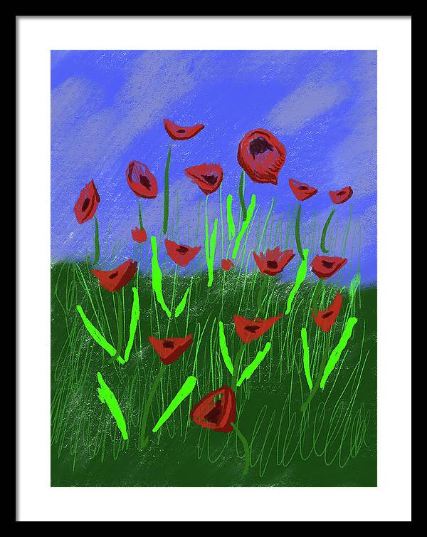 Field Of Poppies - Framed Print