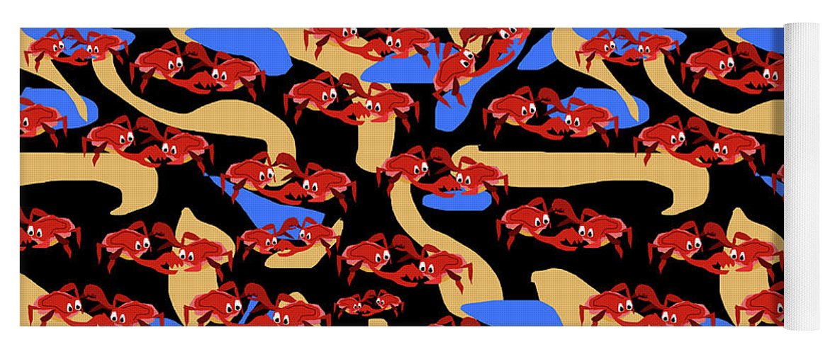 Fighting Crabbies Pattern - Yoga Mat