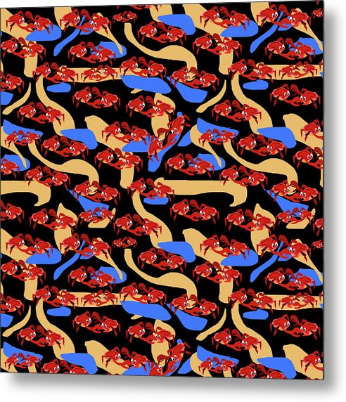 Fighting Crabbies Pattern - Metal Print