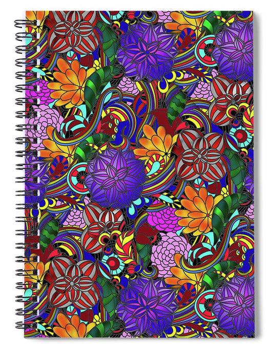 Flowers and Rainbows - Spiral Notebook