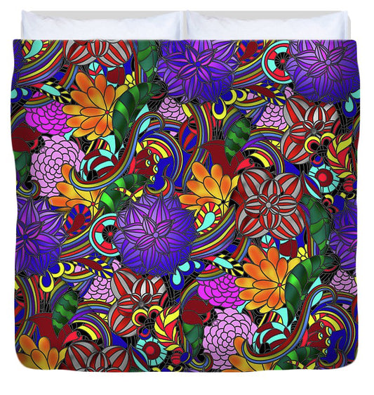 Flowers and Rainbows - Duvet Cover