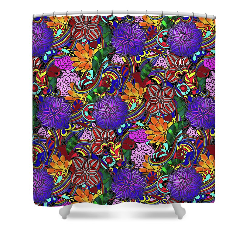 Flowers and Rainbows - Shower Curtain