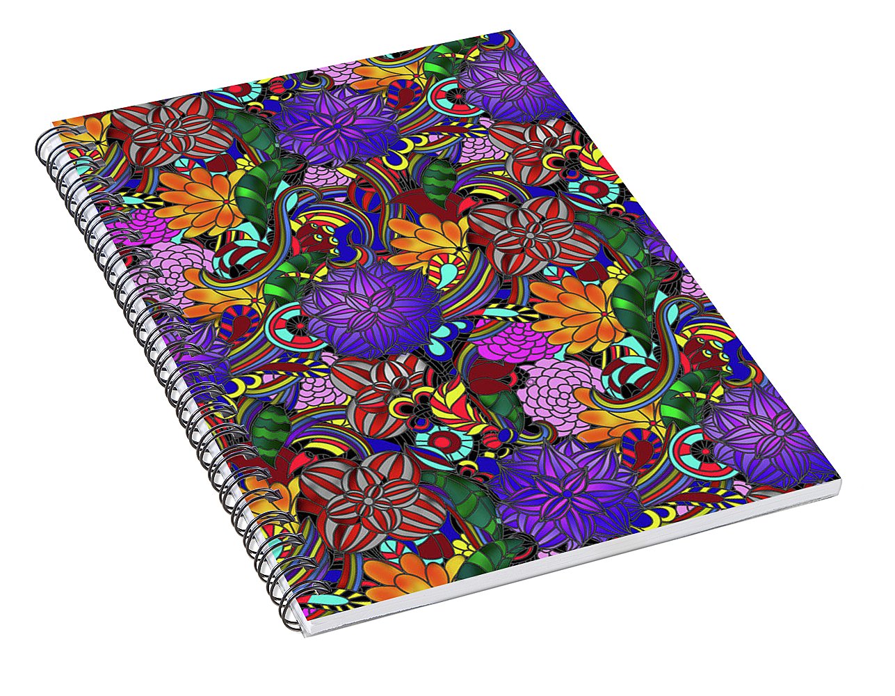 Flowers and Rainbows - Spiral Notebook