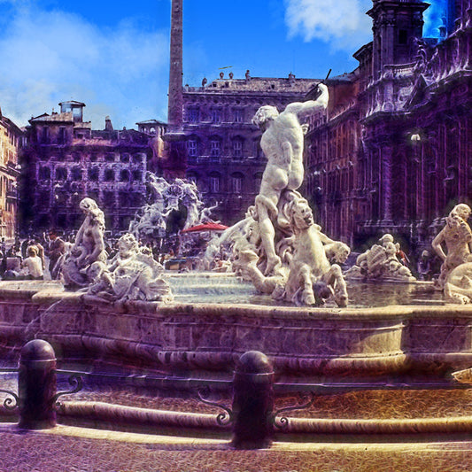 Vintage Travel Fountain Digital Image Download