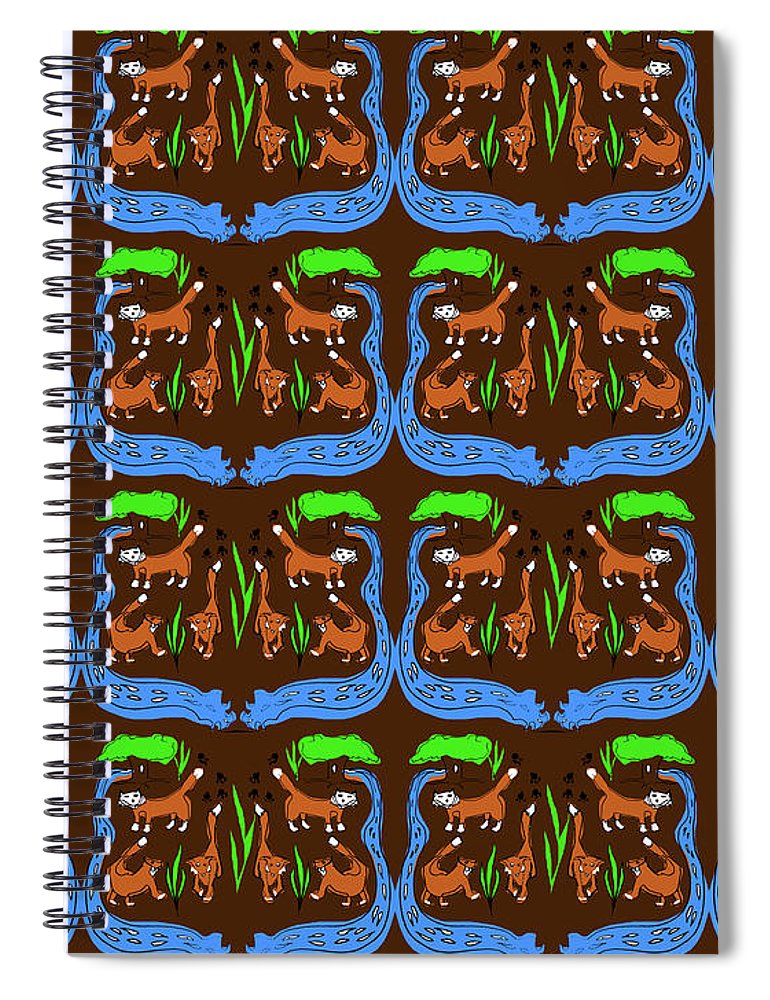 Foxes Pattern - Spiral Notebook
