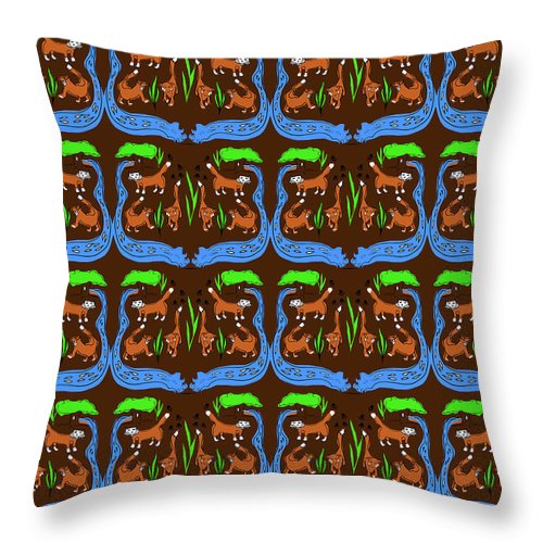 Foxes Pattern - Throw Pillow