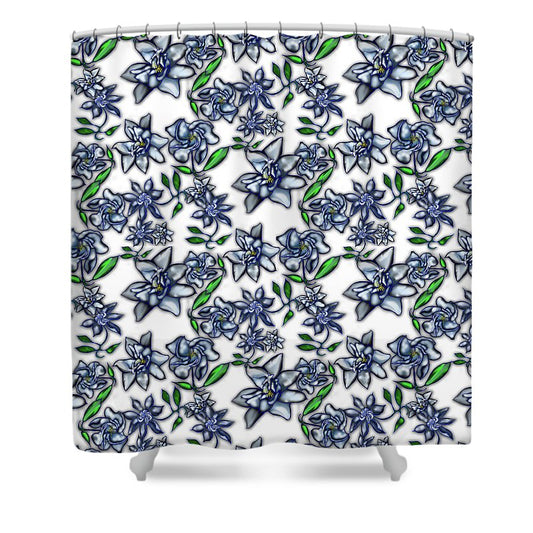 Gardenias on White - Shower Curtain