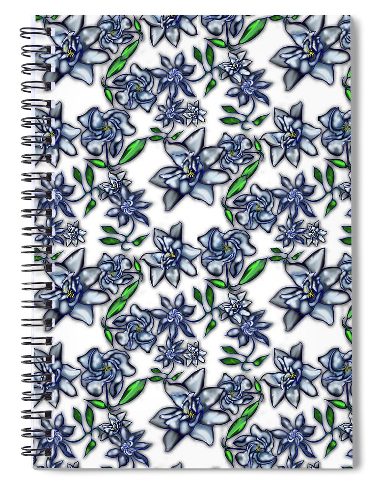 Gardenias on White - Spiral Notebook