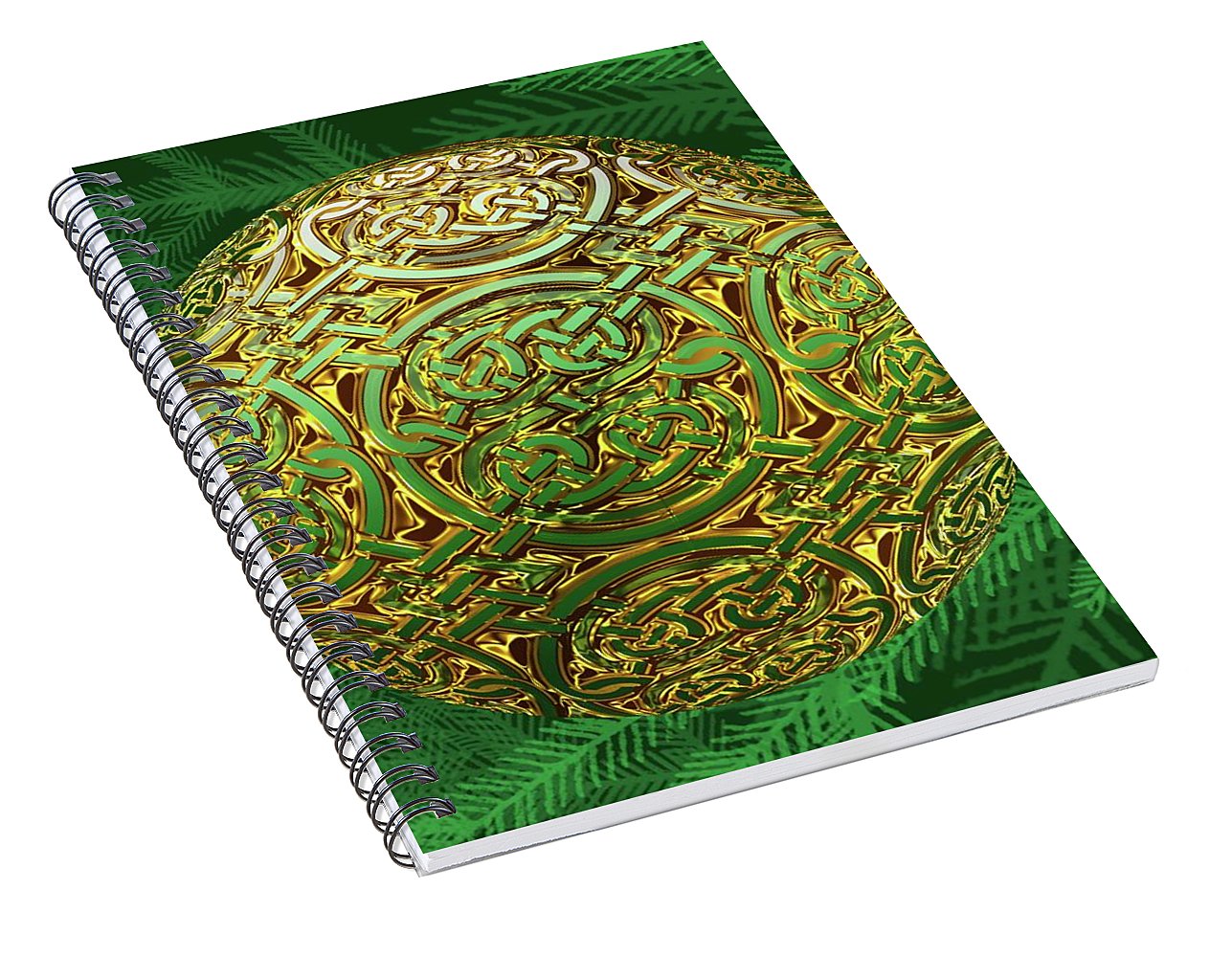 Gold Celtic Christmas Ornament - Spiral Notebook
