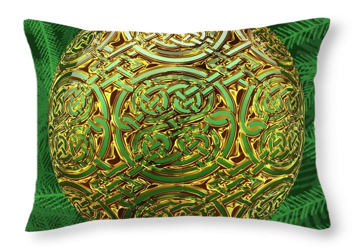 Gold Celtic Christmas Ornament - Throw Pillow