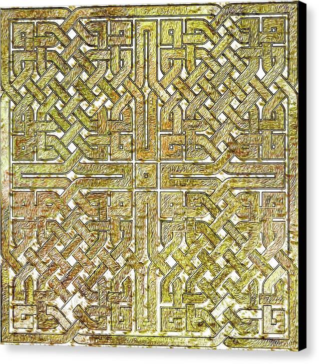 Gold Celtic Knot Square - Canvas Print