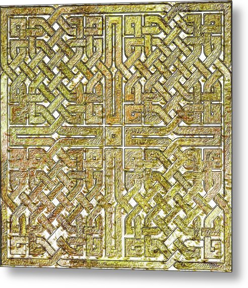 Gold Celtic Knot Square - Metal Print