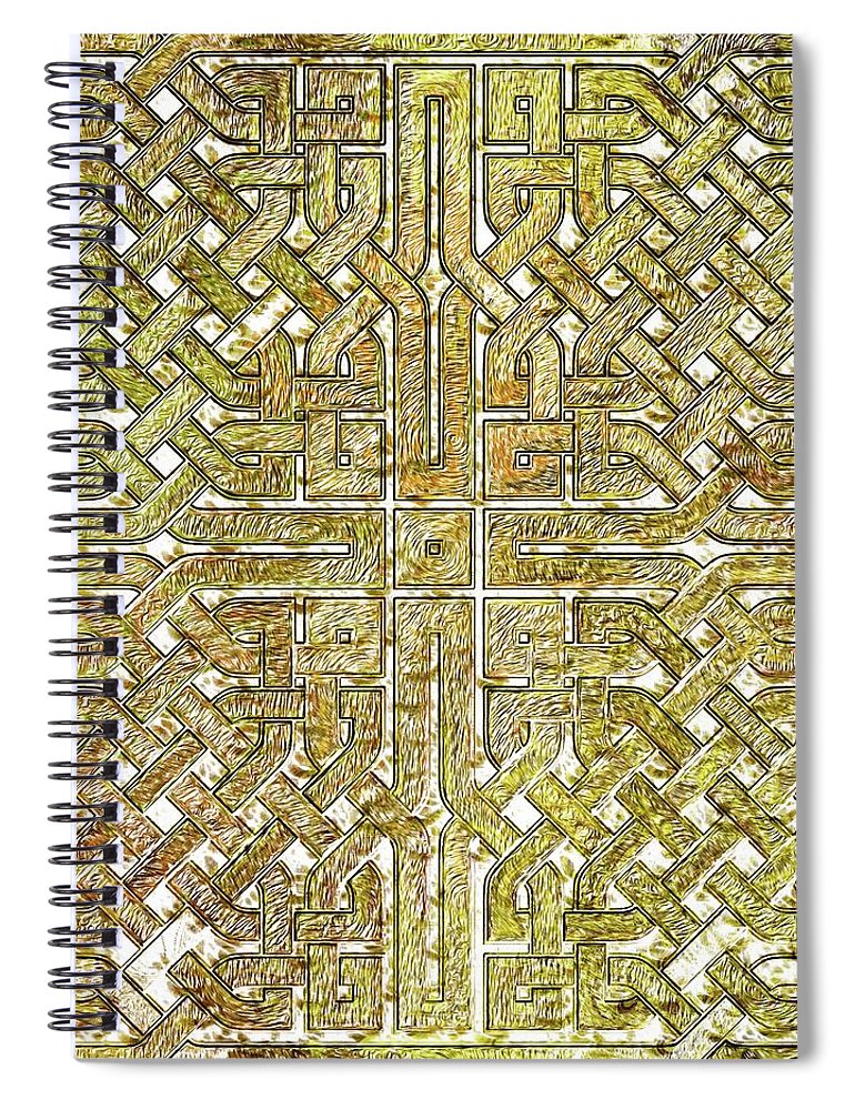 Gold Celtic Knot Square - Spiral Notebook