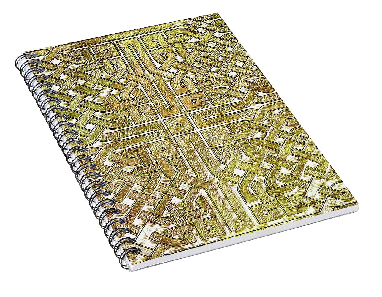 Gold Celtic Knot Square - Spiral Notebook