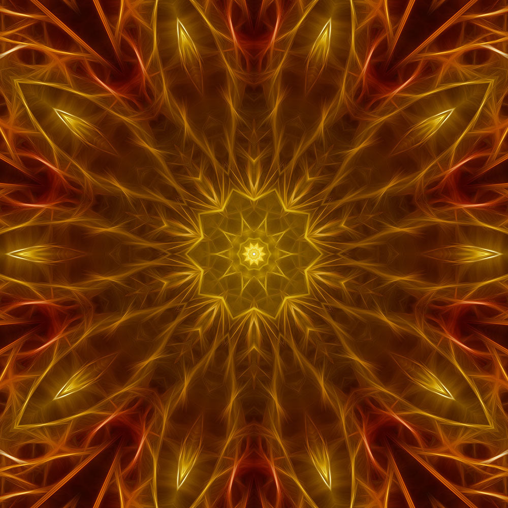 Gold Red Star Kaleidoscope Digital Image Download