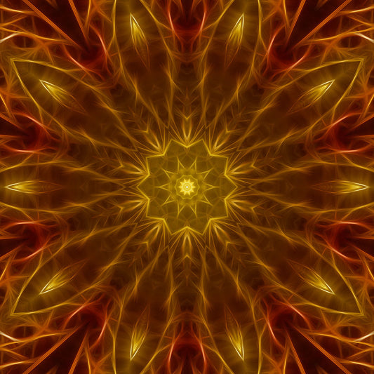 Gold Red Star Kaleidoscope Digital Image Download