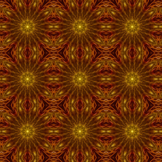 Gold Red Star Kaleidoscope Digital Image Download