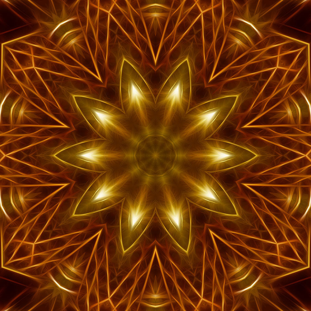 Gold Star Kaleidoscope Digital Image Download