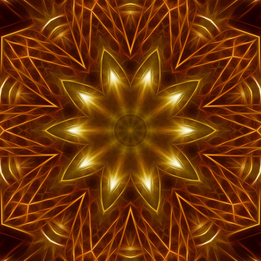 Gold Star Kaleidoscope Digital Image Download