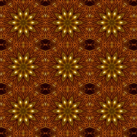 Gold Star Kaleidoscope Digital Image Download