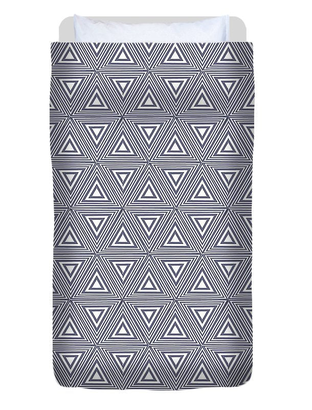 Gray Triangles - Duvet Cover