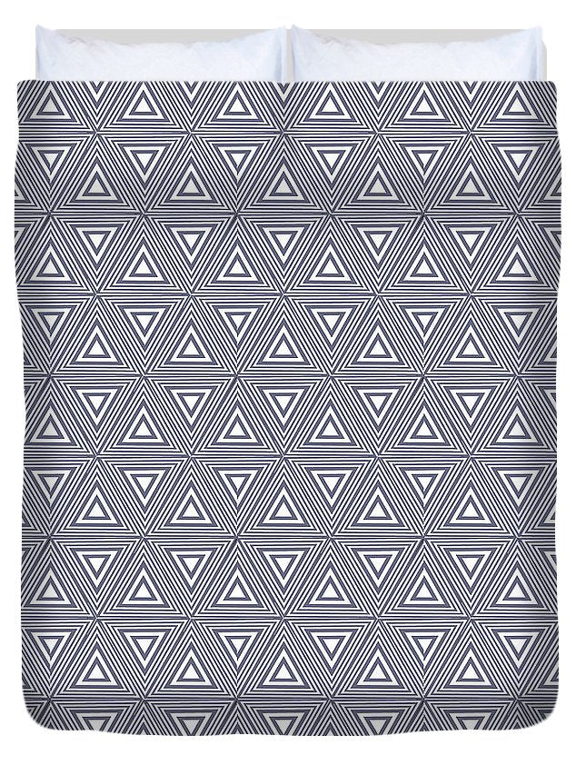 Gray Triangles - Duvet Cover