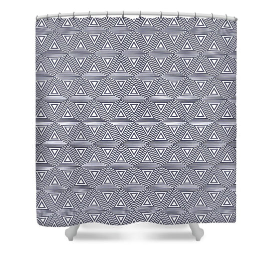 Gray Triangles - Shower Curtain