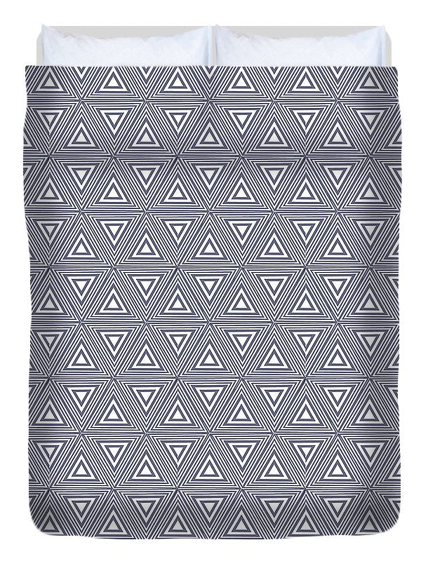 Gray Triangles - Duvet Cover