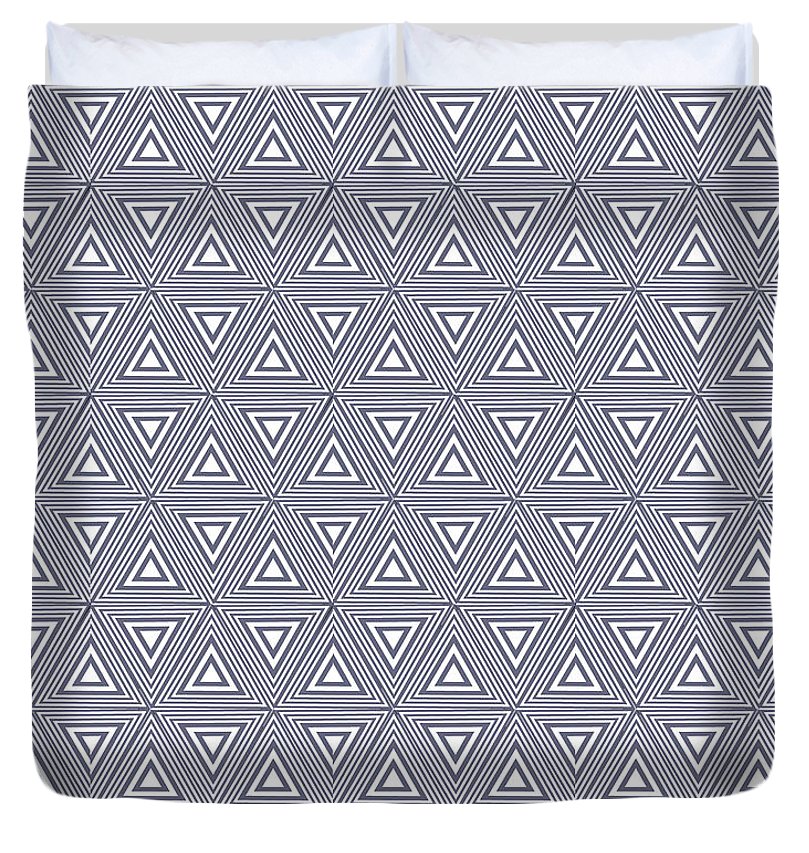 Gray Triangles - Duvet Cover