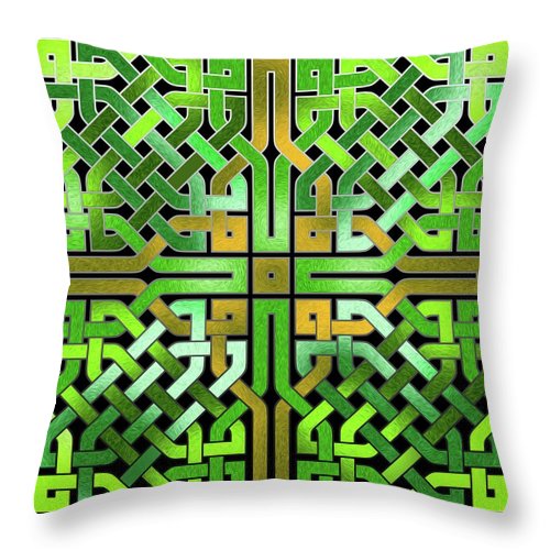 Green Celtic Knot - Throw Pillow