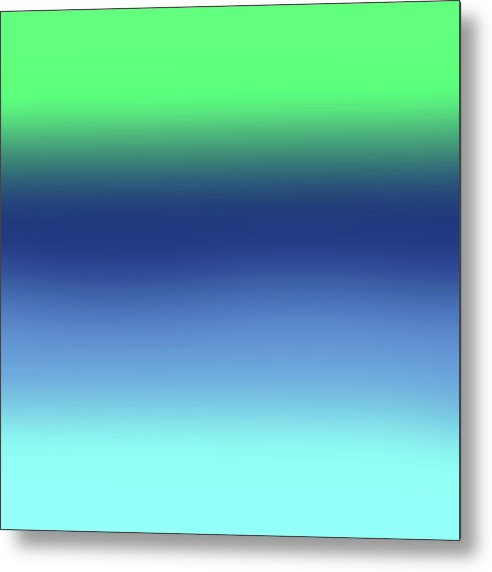Green Navy Aqua Gradient - Metal Print