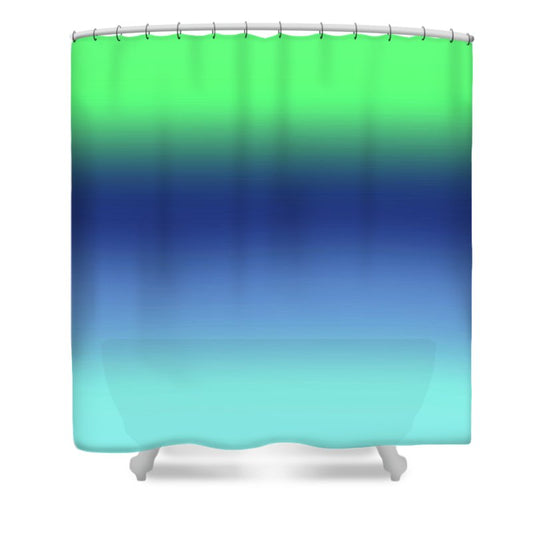 Green Navy Aqua Gradient - Shower Curtain