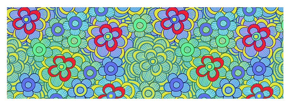 Green Retro Flowers - Yoga Mat