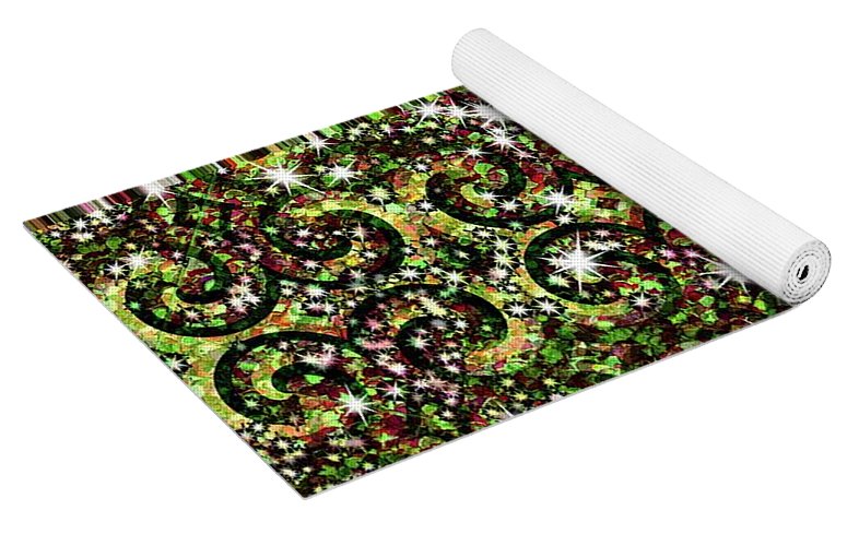 Green Sparkle Swirl - Yoga Mat