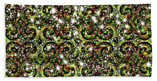 Green Sparkle Swirl - Beach Towel