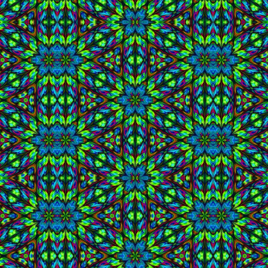 Green Blue Geometric Kaleidoscope Digital Image download