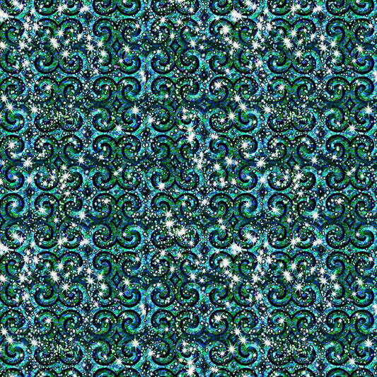 Green Blue Sparkle Swirl Digital Image Download