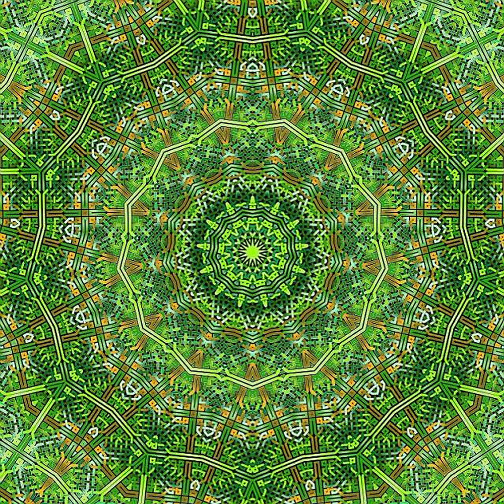 Green Celtic Circle Kaleidoscope Digital Image Download